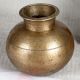 Round Holy Water Pot Made of Antique Brass for Decor