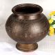 Handcrafted Antique Brown Flower Pot Made of Brass