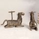 Tribal Art Brass Horse Candle Holder in Set of 2