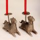 Tribal Art Brass Horse Candle Holder in Set of 2