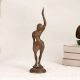 Vintage Finest Brass Lady Statue in Dancing Pose for Decor