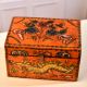 Handcrafted Wooden Box Engraved with Dragon and Flowers