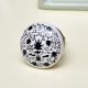 Black Floral Flat Knob