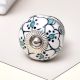 Green Black Floral Ceramic Knob