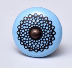 Turquoise Strewn Flat Knob