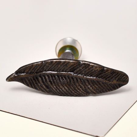 Bird Feather Metal Knobs