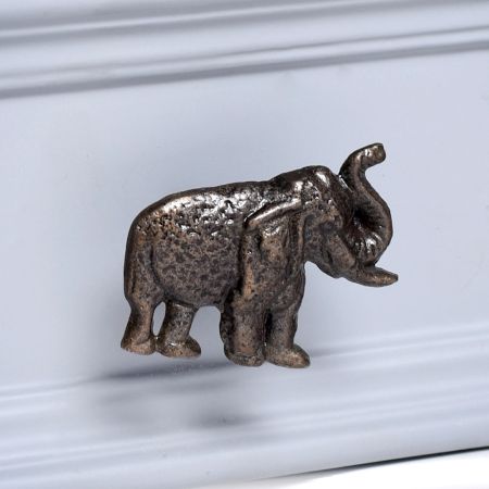 Handmade Elephant Metal Drawer Knob
