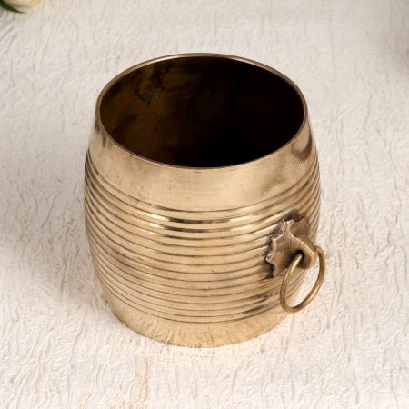 Handmade Shiny Golden Measurement Pot Made of Brass