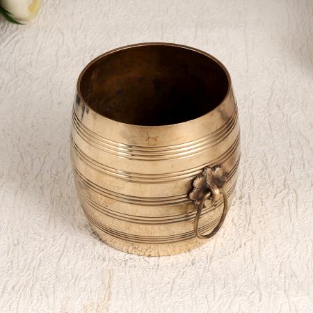 Shiny Premium Brass Measurement Bowl in South Indian Art