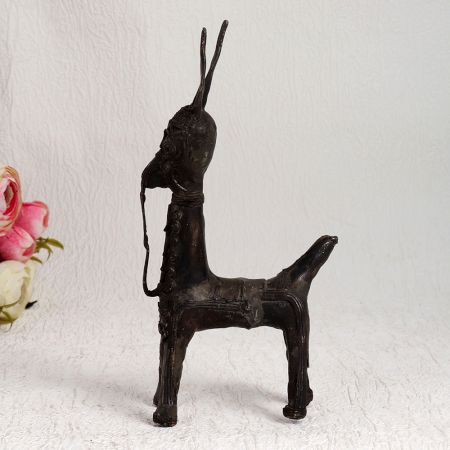 Handmade High-Quality Brass Bankura Horse Statue in Tribal Art
