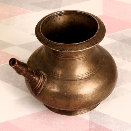 Antique Finish Holy Water Pot with Spout Made of Brass