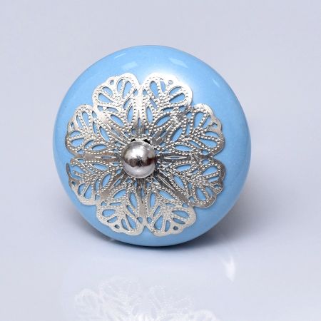Turquoise Strewn Flat Knob