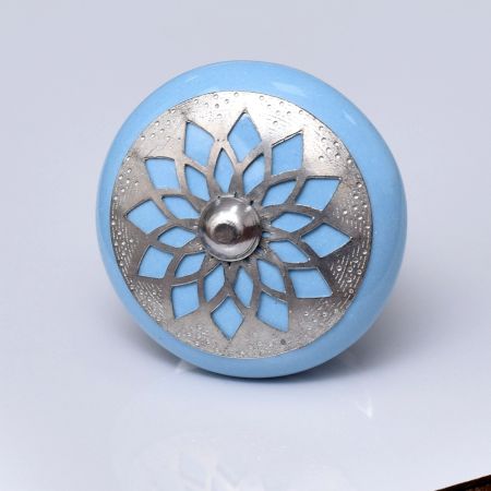 Turquoise Strewn Flat Knob
