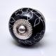 Black Leaf Floral Ceramic Knob