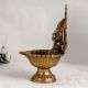 Handmade Brown Finish Brass Aarti Oil Lamp for Prayer