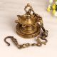 Hanging High-Quality Brass Oil Lamp with 7 Jyots for Decor