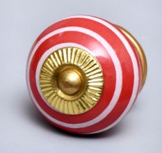 Red White Stripes Knob