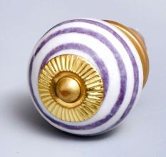 Dark Purple Striped Knob
