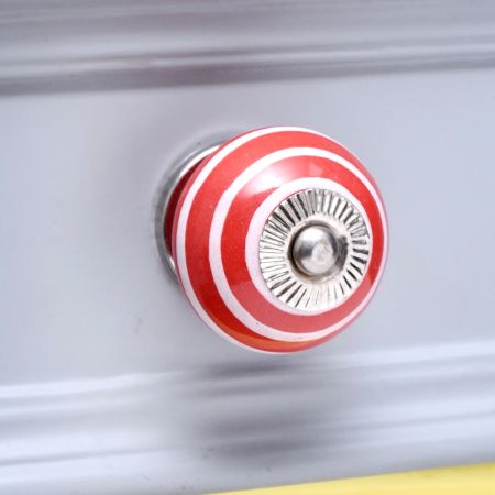 Red White Stripes Knob