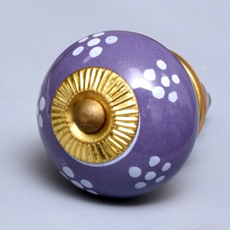 Dark Purple Floral Knob