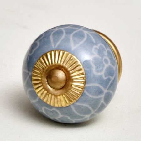 Light Grey Leaf Flower Knob