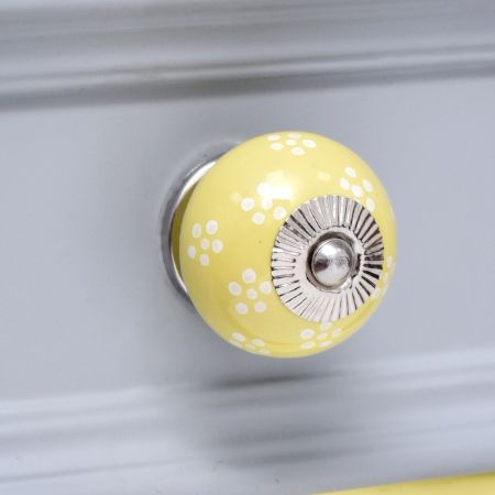 Yellow Ceramic Floral Drawer Knob Online