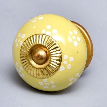 Yellow Ceramic Floral Drawer Knob Online