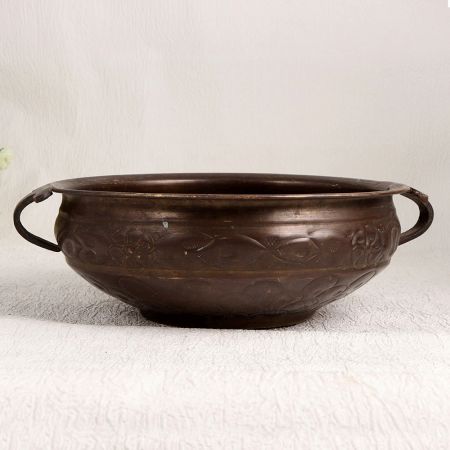 Handmade Dark Brown Urli Made of High-Quality Brass
