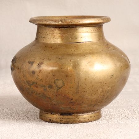 Vintage Brown Brass Holy Pot for Flower Decoration
