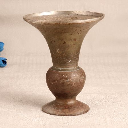 Vintage Gray Brass Flower Pot for Home Decoration