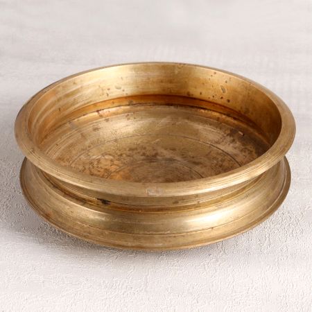 Sturdy Handmade Brass Urli in Vintage Brown Finish