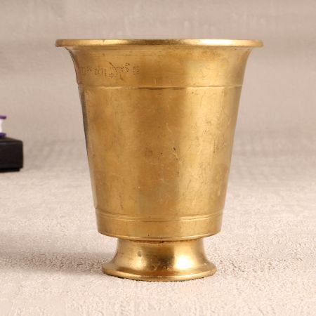 Shiny South Indian Holy Water Glass Made of Finest Brass