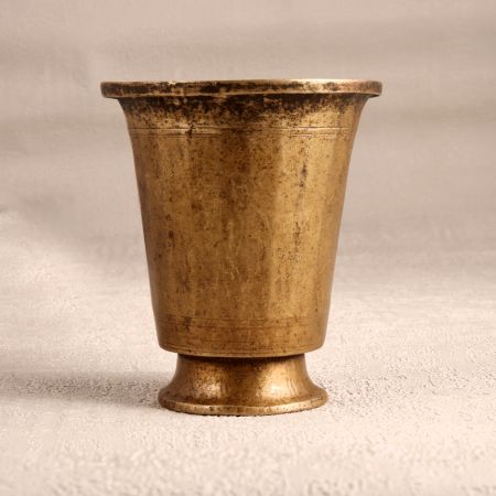 Vintage Finish Brass Holy Glass in South Indian Art