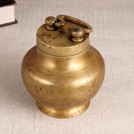 Handmade Brown Ganga Jali Pot Made of High-Quality Brass