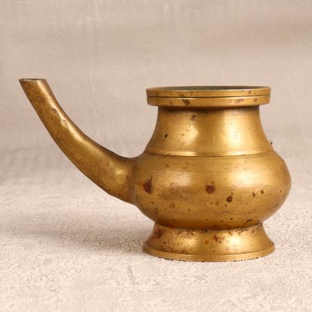 Antique Brown Finest Brass Water Pot with Spout for Prayer