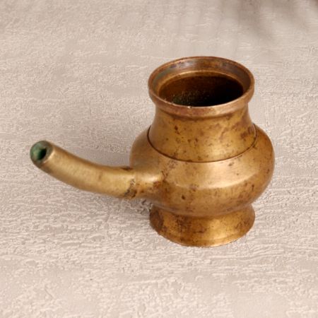 South Indian Art Brass Water Pot with Spout for Prayer