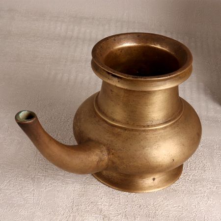 Elegant Brown South Indian Holy Water Pot Made of Brass