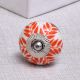 Orange Leaf Ceramic Knob