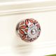 Handmade Orange Floral Ceramic Knob