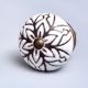 Brown Amarylis Floral Etched Ceramic Knobs