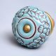 Sea Green Brown Leaf Flower Etched Ceramic Knob Online