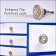 Golden Wheel Pattern Flat Ceramic Cabinet Knob
