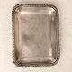 Vintage Handmade White Metal Food Tray in Rectangle Shape