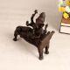 High-Quality Brass Statue of Lord Ganesha Resting on Throne