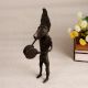 Dark Finish Male Figure Statue Playing Cymbal Made of Brass