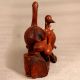 Vintage Wooden Duck Statue in Antique Brown Finish