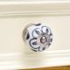 Grey Flower Ceramic Knob