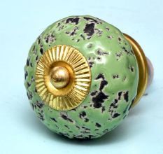 Green Black Etched Knob