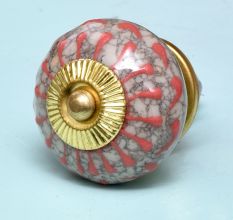 Peach Crackle Wheel Dresser Ceramic Knob
