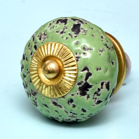 Green Black Etched Knob